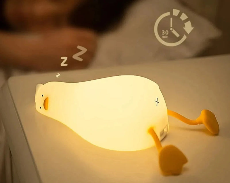 "Diversão Noturna: Pato LED Recarregável de Silicone!"