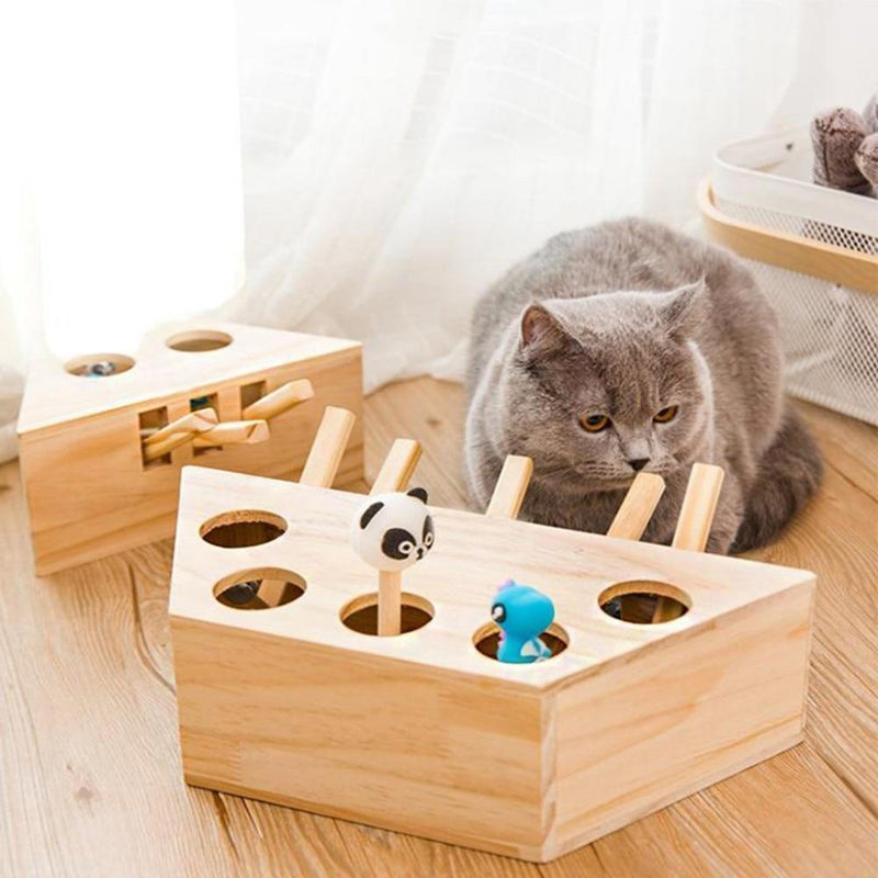 Brinquedo de Madeira Interativo Para Gatos